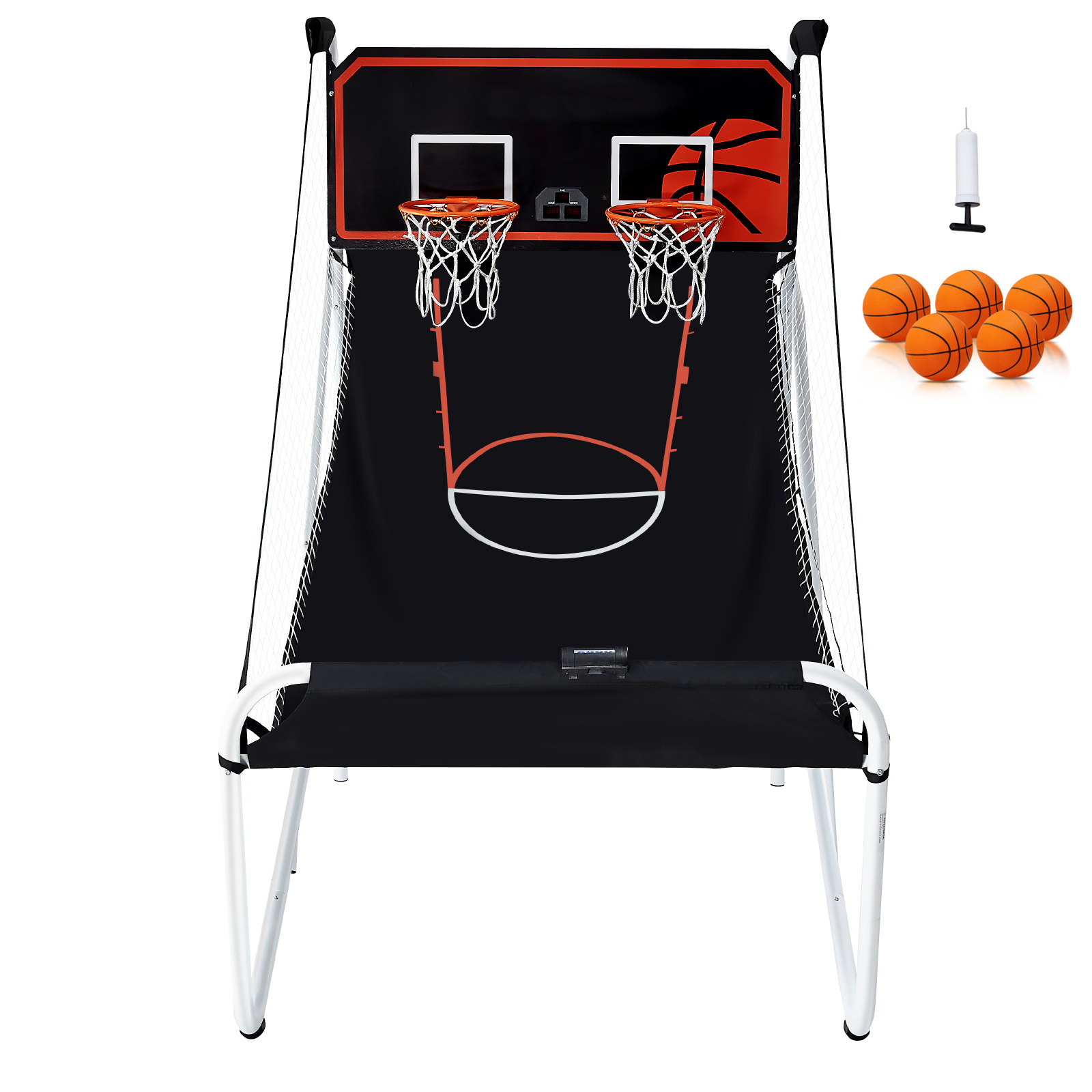 Indoor Double Shot Basketball Arcade Game Iron Cage 2 Player 5/4 Balls - Picture 27 of 50