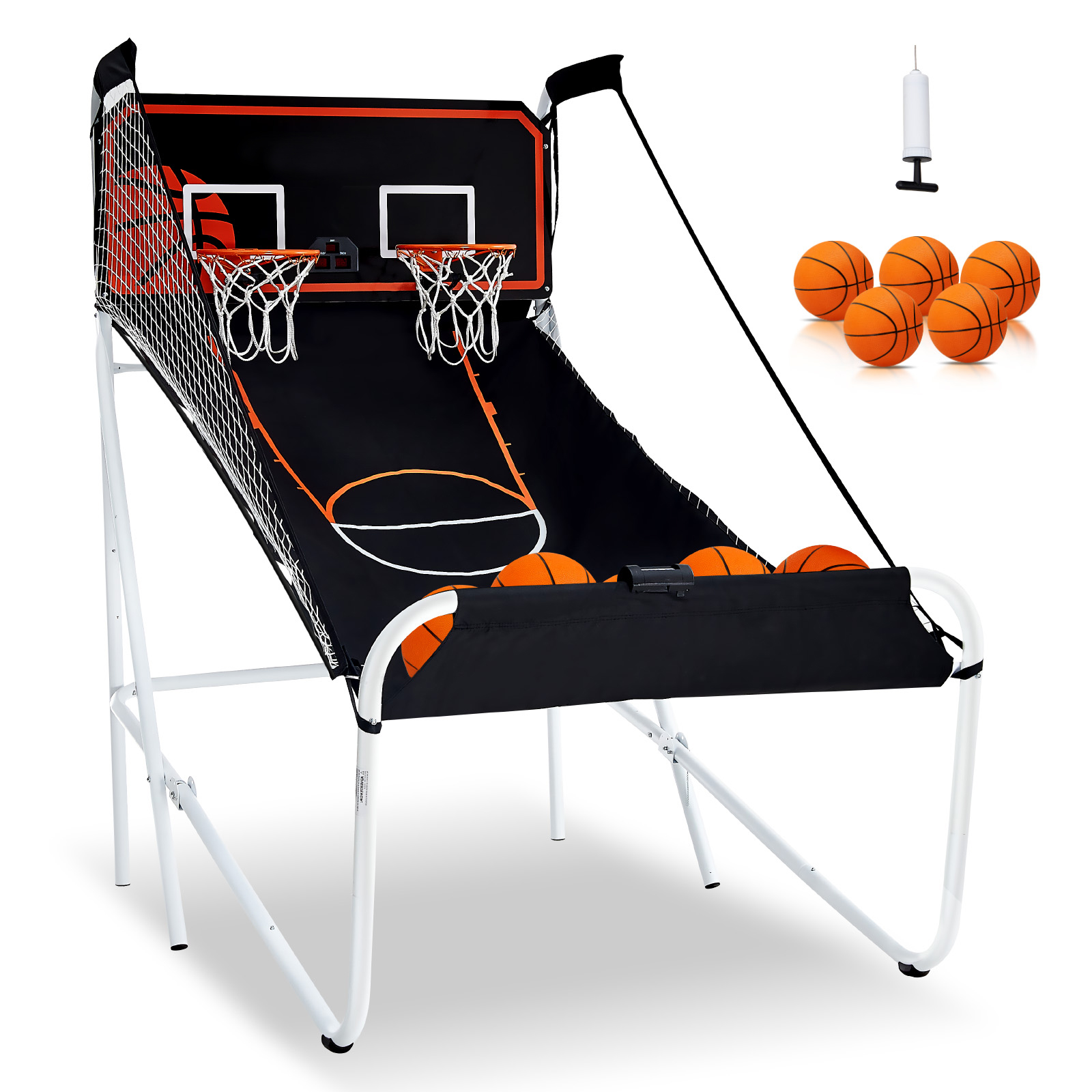 Indoor Double Shot Basketball Arcade Game Iron Cage 2 Player 5/4 Balls - Picture 35 of 50