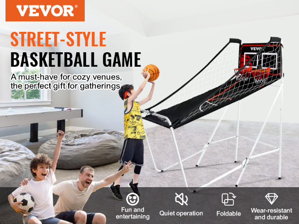 VEVOR Foldable Basketball Arcade Game, 2 Player Indoor Basketball Game ...