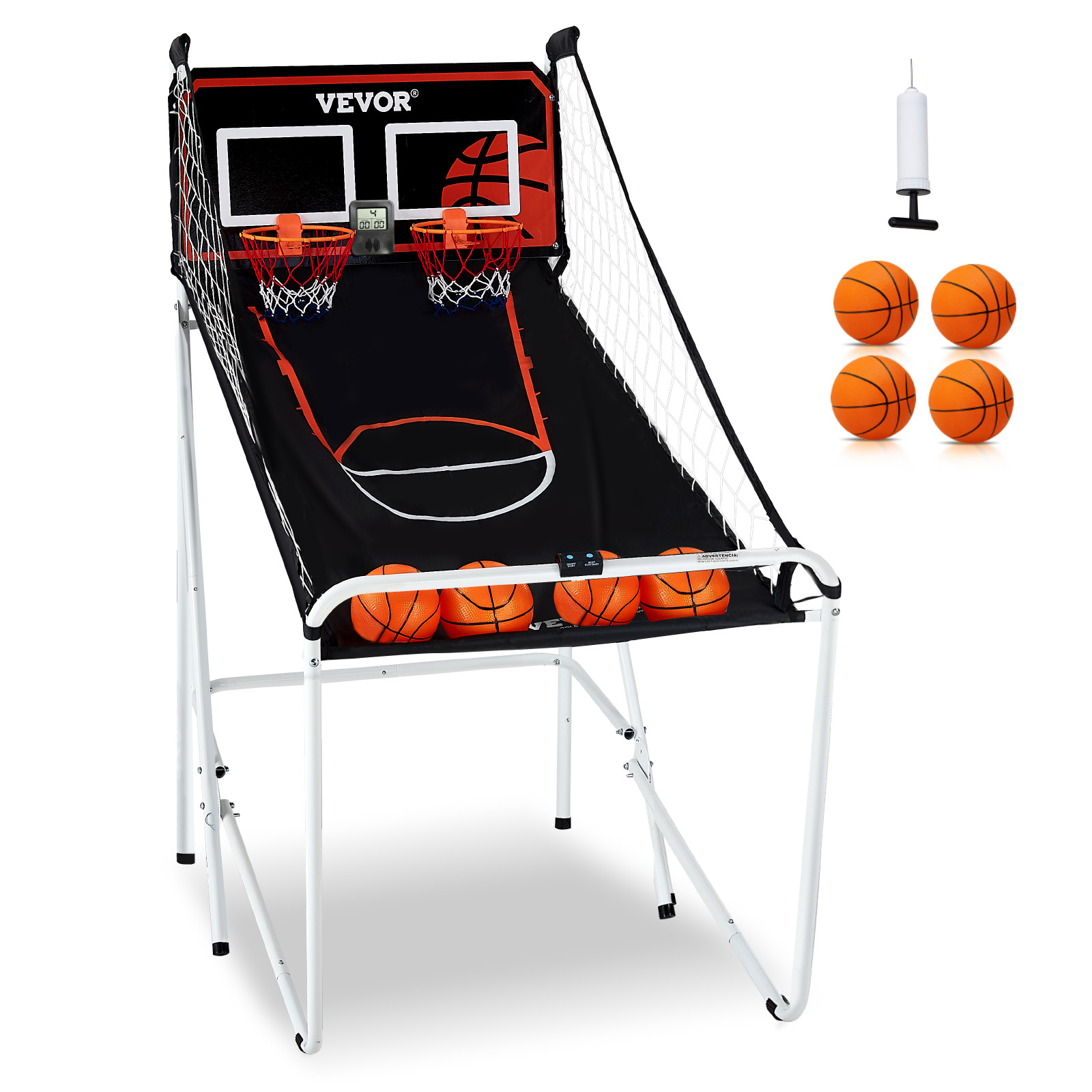 VEVOR Indoor Double Shot Basketball Arcade Game Iron Cage 2 Player 5/4 Balls - Picture 39 of 50