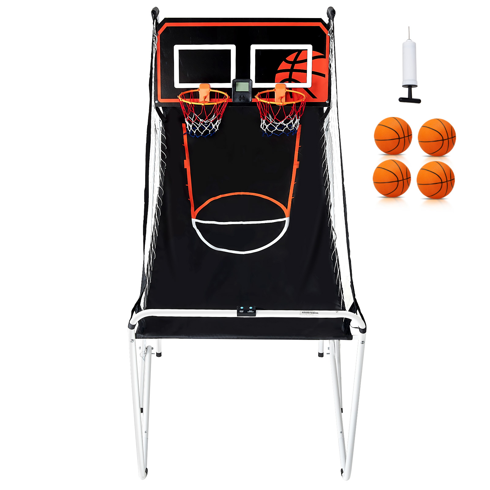 Indoor Double Shot Basketball Arcade Game Iron Cage 2 Player 5/4 Balls - Picture 39 of 50