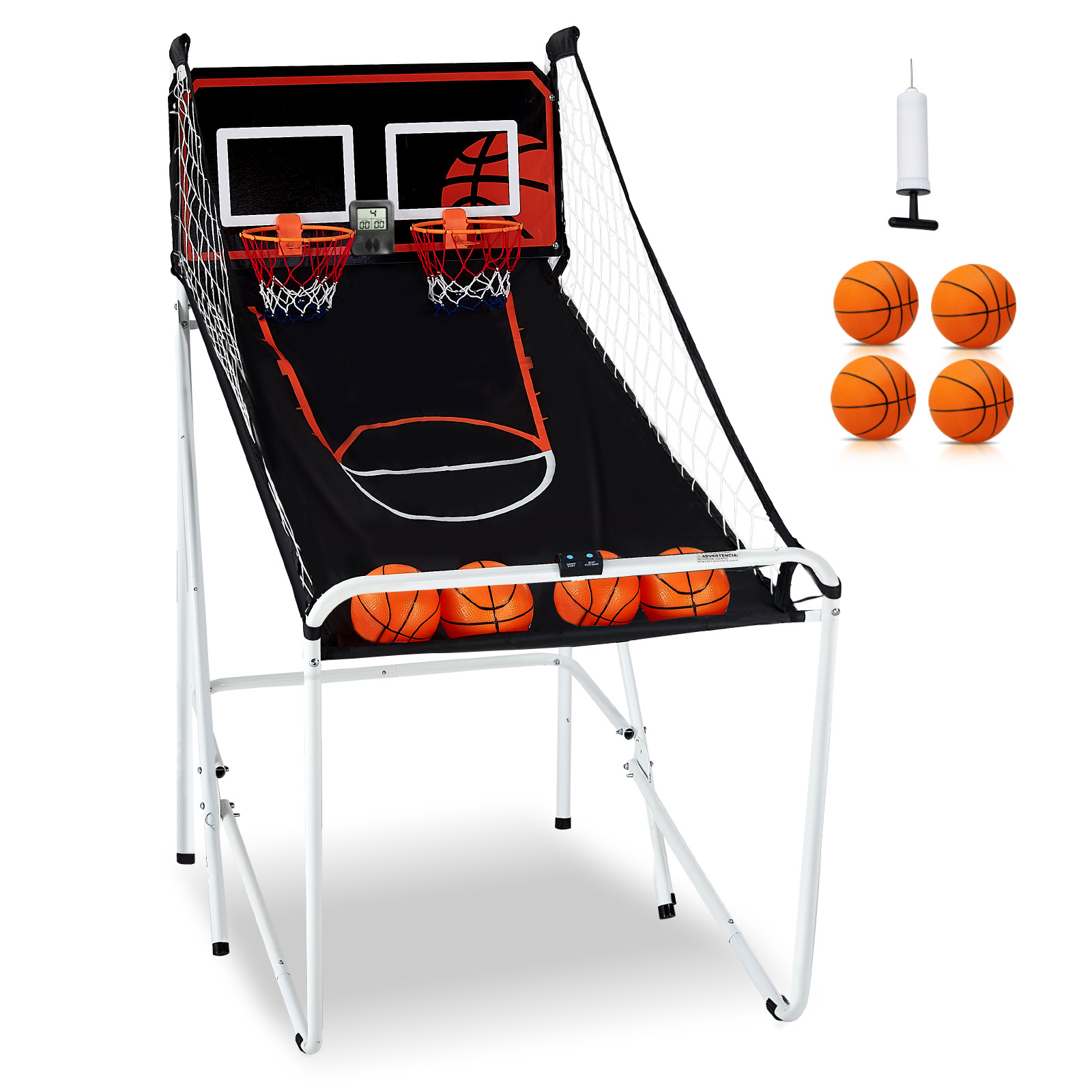 Indoor Double Shot Basketball Arcade Game Iron Cage 2 Player 5/4 Balls - Picture 47 of 50