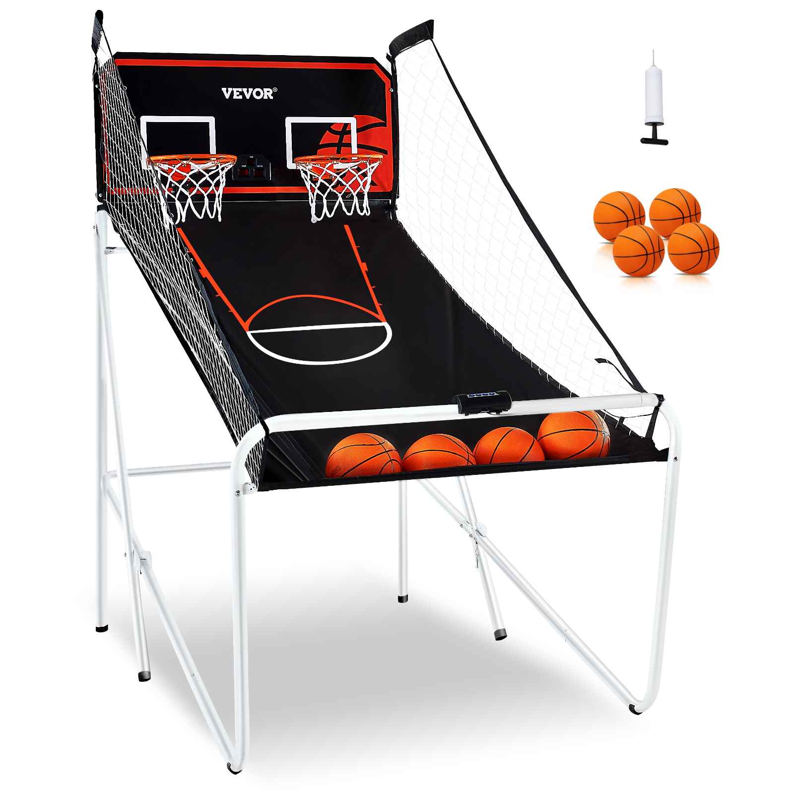 VEVOR Indoor Double Shot Basketball Arcade Game Iron Cage 2 Player 5/4 Balls - Picture 15 of 50