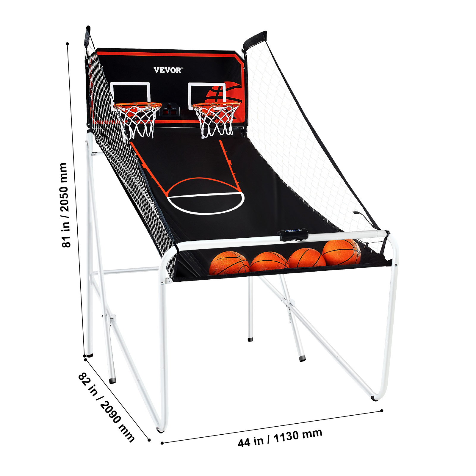 Jeu De Basket VEVOR – Pliable – Double Tir – 2 Joueurs – 4 Ballons – Neuf