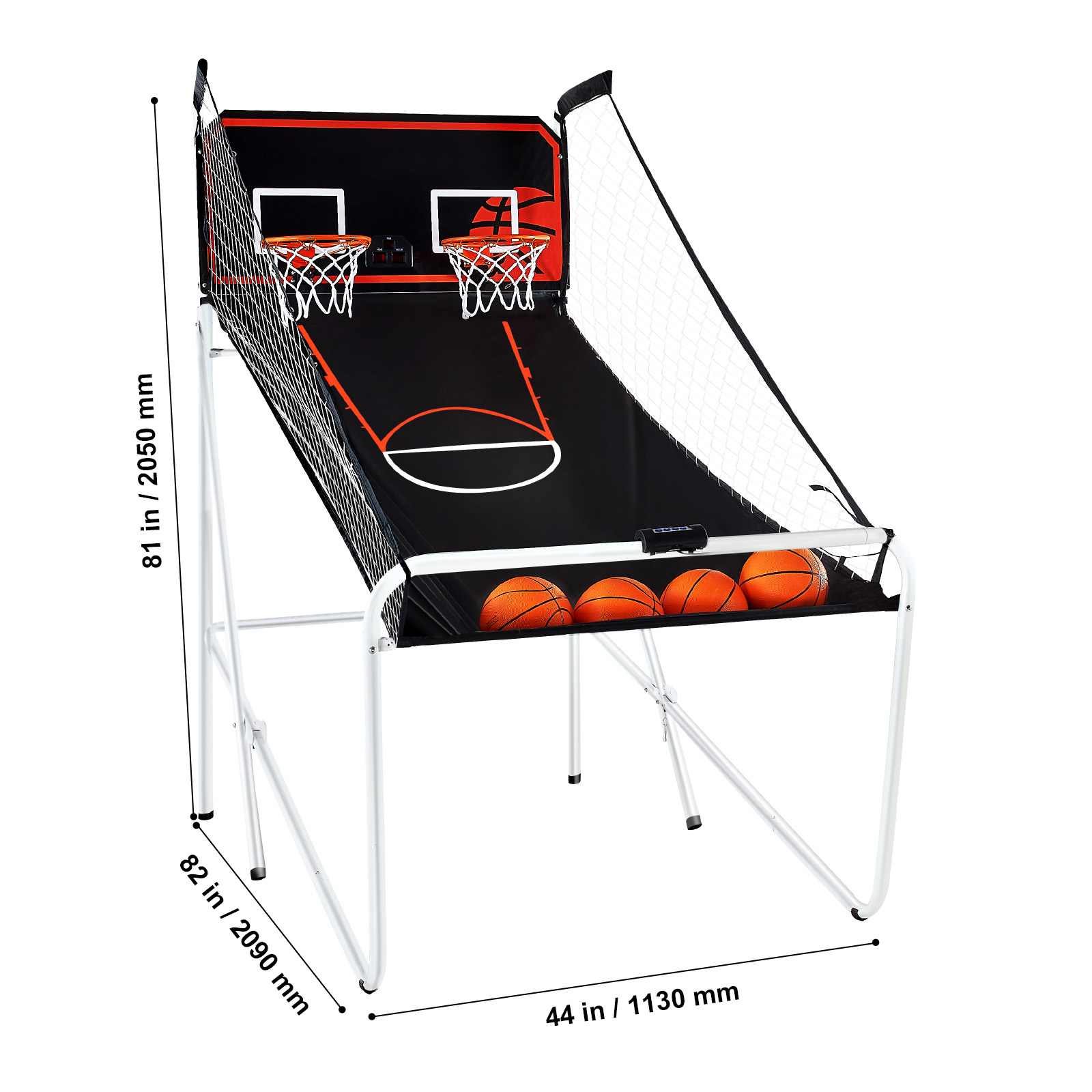 Indoor Double Shot Basketball Arcade Game Iron Cage 2 Player 5/4 Balls - Picture 22 of 50