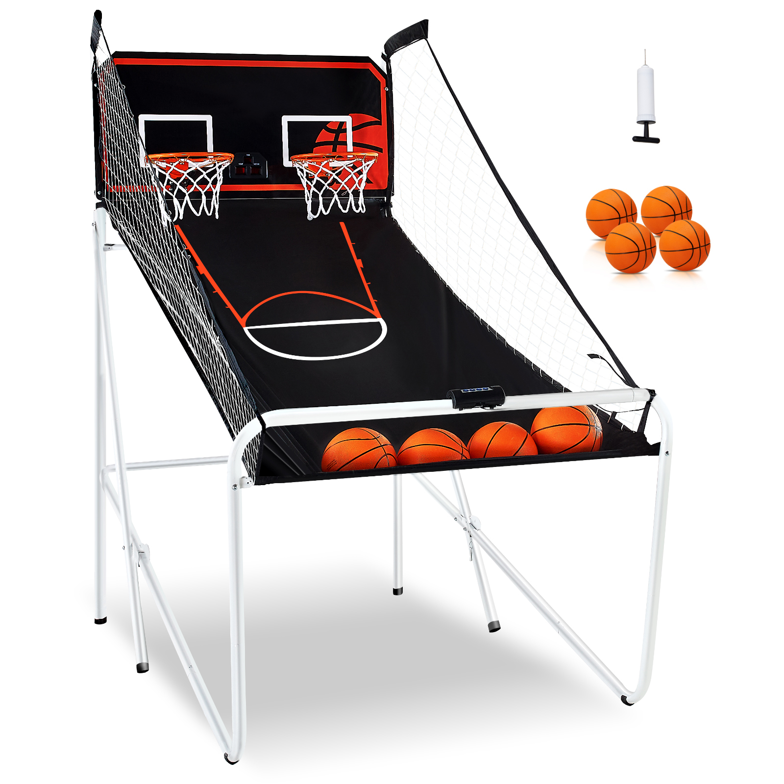 Indoor Double Shot Basketball Arcade Game Iron Cage 2 Player 5/4 Balls - Picture 23 of 50
