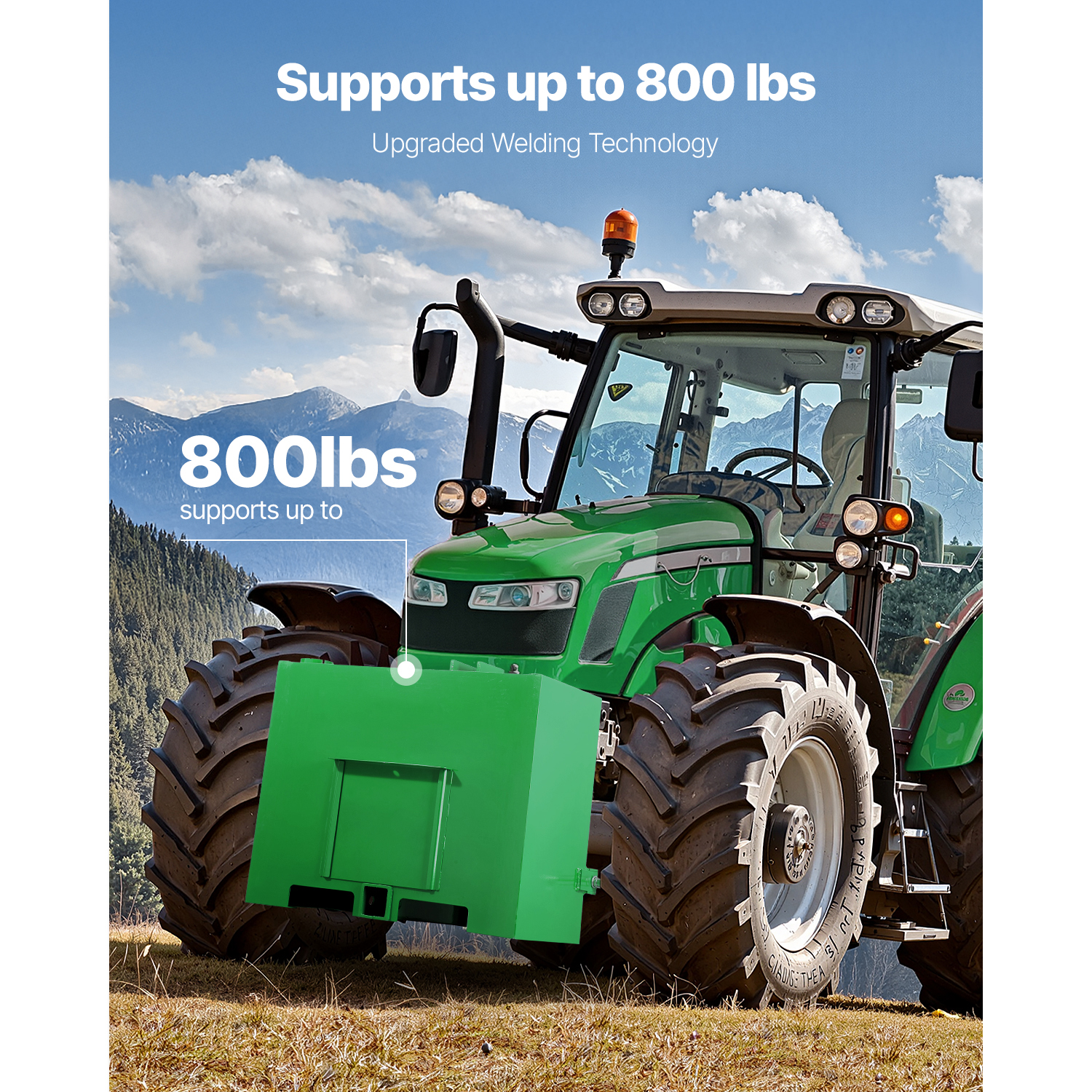 Ballast Box 3 Point Category 1 Tractor Quick Tach Hitch Counterweight Green Red