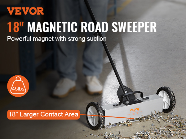 VEVOR VEVOR Rolling Magnetic Sweeper with Wheels, Push-Type Magnetic ...