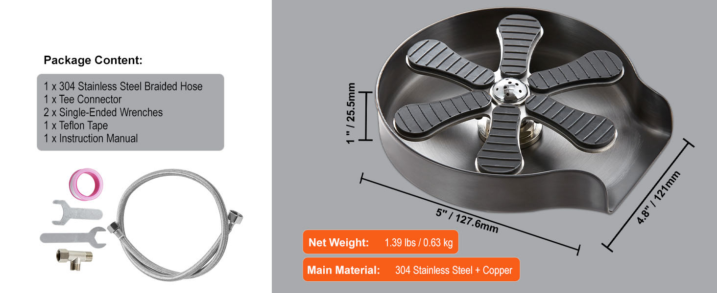 Glass Rinser,10 Holes,360° Rotating