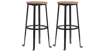VEVOR Rustic Bar Stools Counter Height Round Bar Chairs with Footrest 29" 2 Set