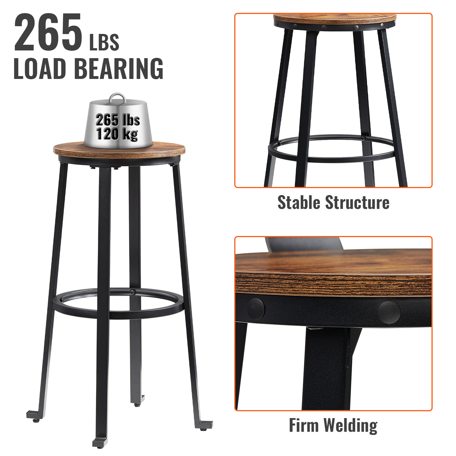 Metal Footrest Rail for Commercial Restaurant Wood Bar Stools