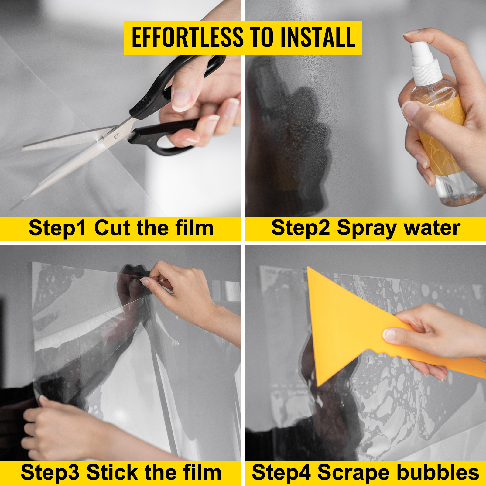Nidojp 8 Mil Clear Security Window Film – Shatterproof Glass Protection, 30x12 Ft