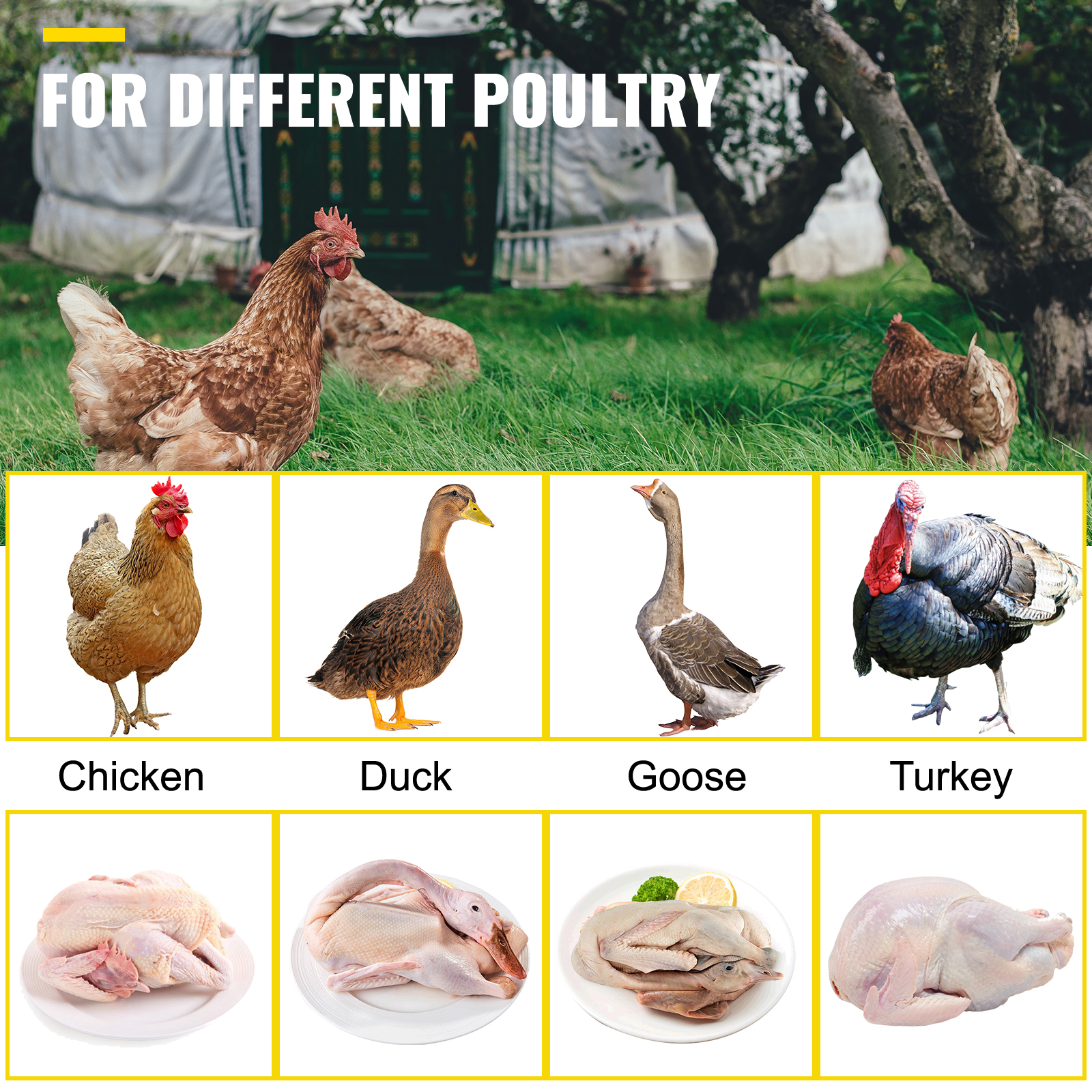 VEVOR Chicken Plucker Drill Attachment, Stainless Steel Drill Chicken