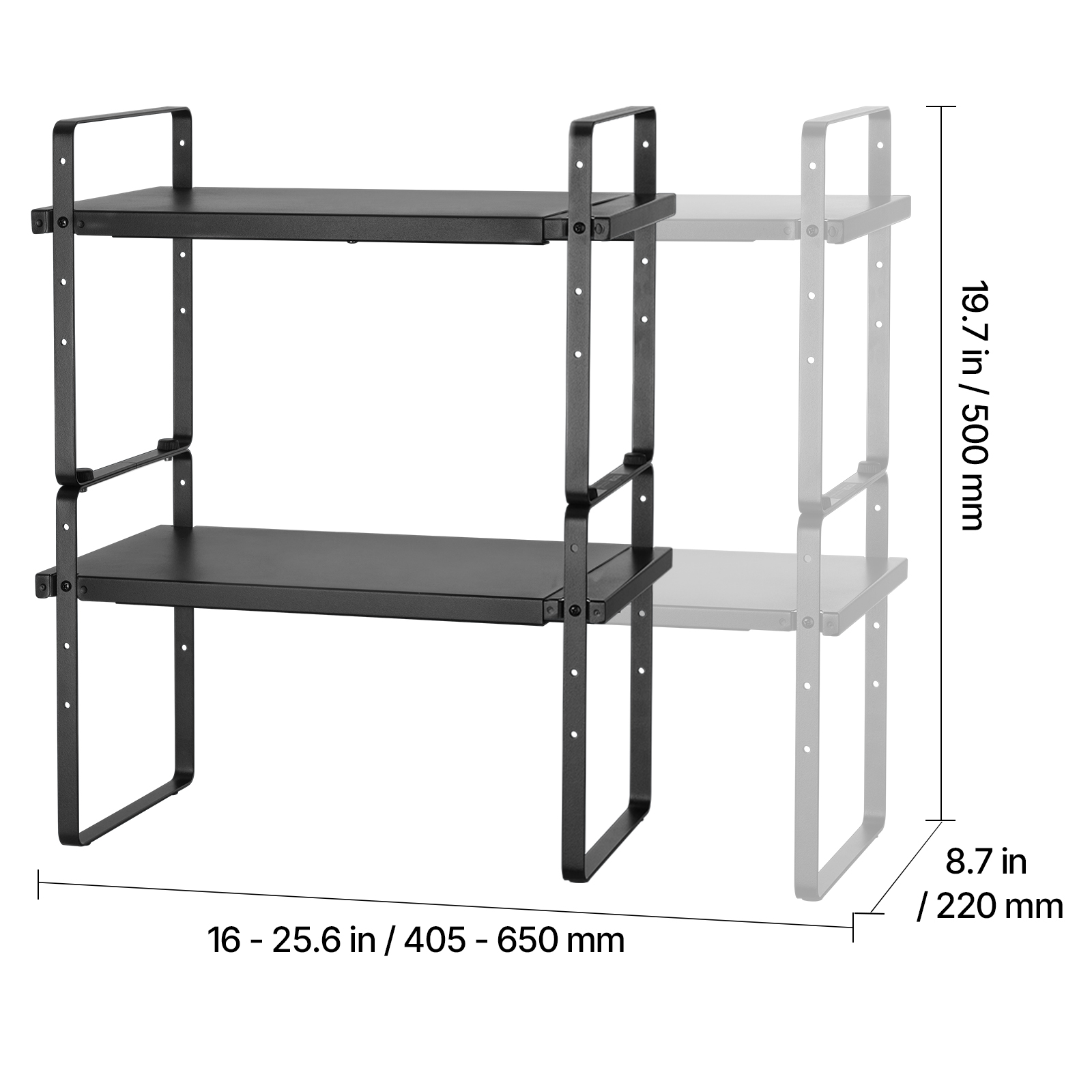 18cm Rack Etagère murale Vevor Étagère à Épices 2 Niveaux Réglable en Hauteur 9,9 ...