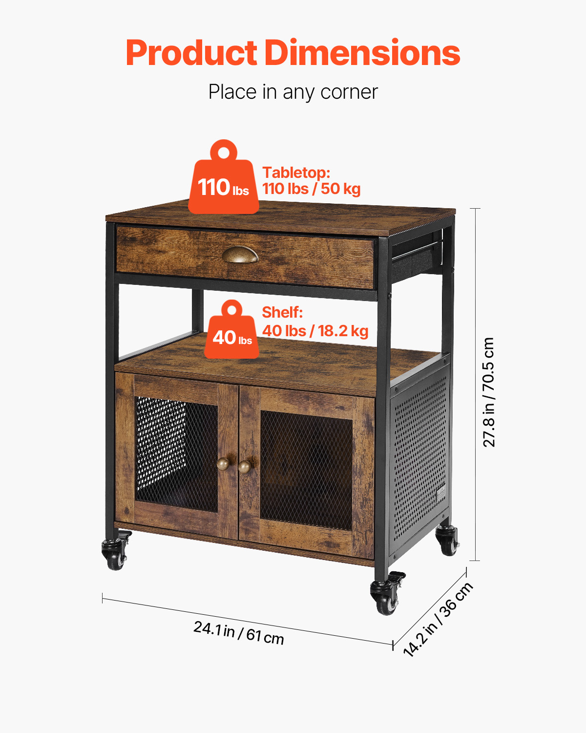 Coffee Bar Cabinet 4/3-Tier Movable Coffee Bar Table with Mesh/Magnet/Barn Doors