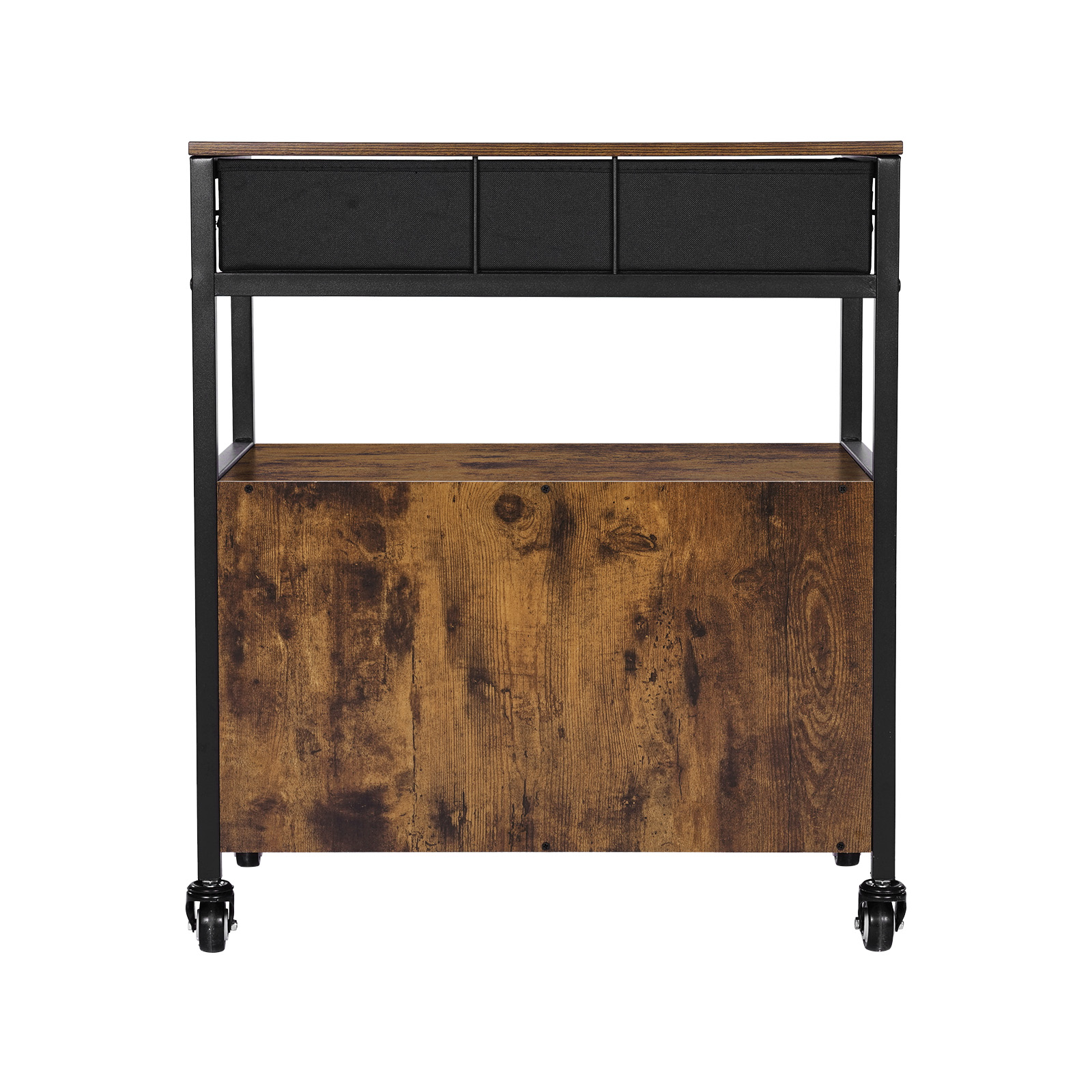 Coffee Bar Cabinet 4/3-Tier Movable Coffee Bar Table with Mesh/Magnet/Barn Doors