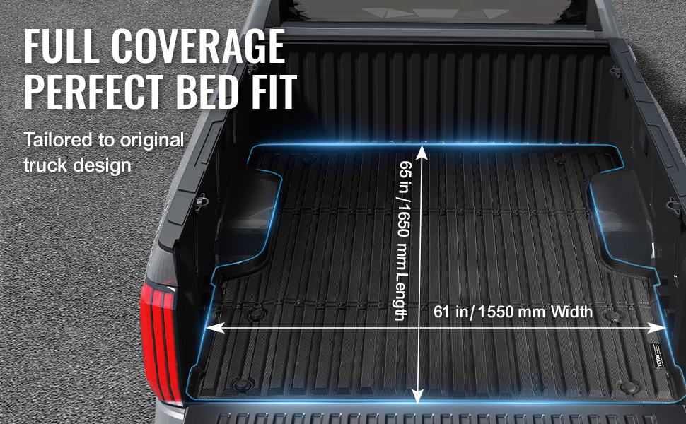 VEVOR Truck Bed Mat Fit 2022-2024 Toyota Tundra TPE Truck Bed Liner ...