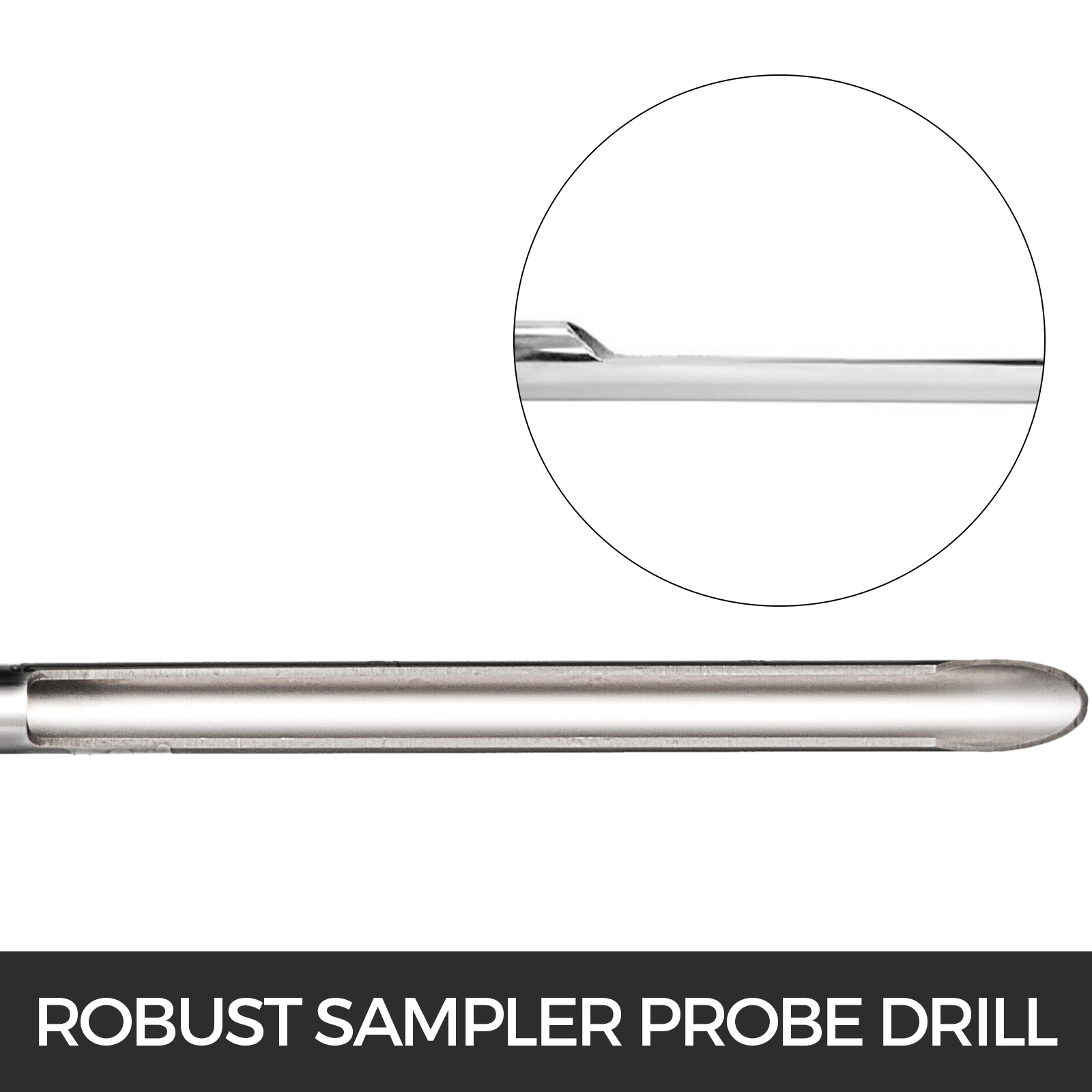 VEVOR 304 Stainless Steel Soil Probe Sampler Tstyle Rubber Handle