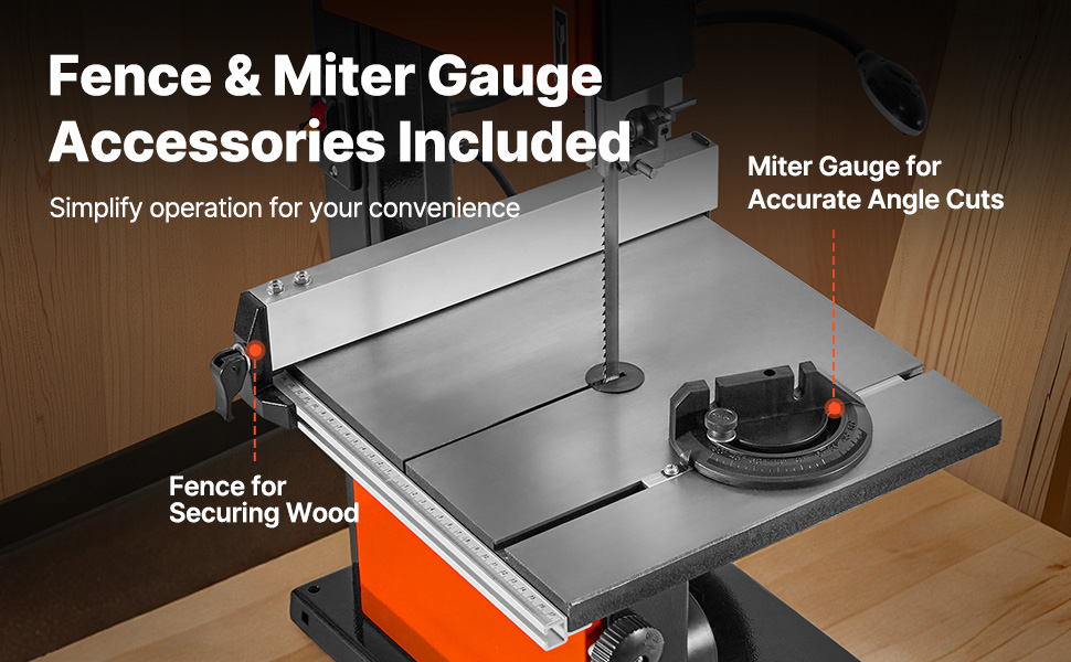 Bandsäge Holz 254 mm Tischbandsäge 373 W 2-Gang Gusseisentisch LED Gehrungsanschlag Band Saw A100 2.4 Pt