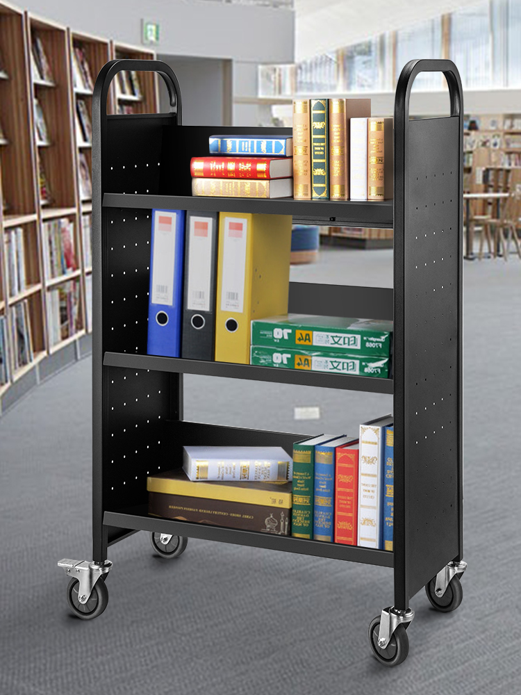 VEVOR Book Cart, 200LBS Library Cart, 30x14x45 Inch Rolling Book Cart