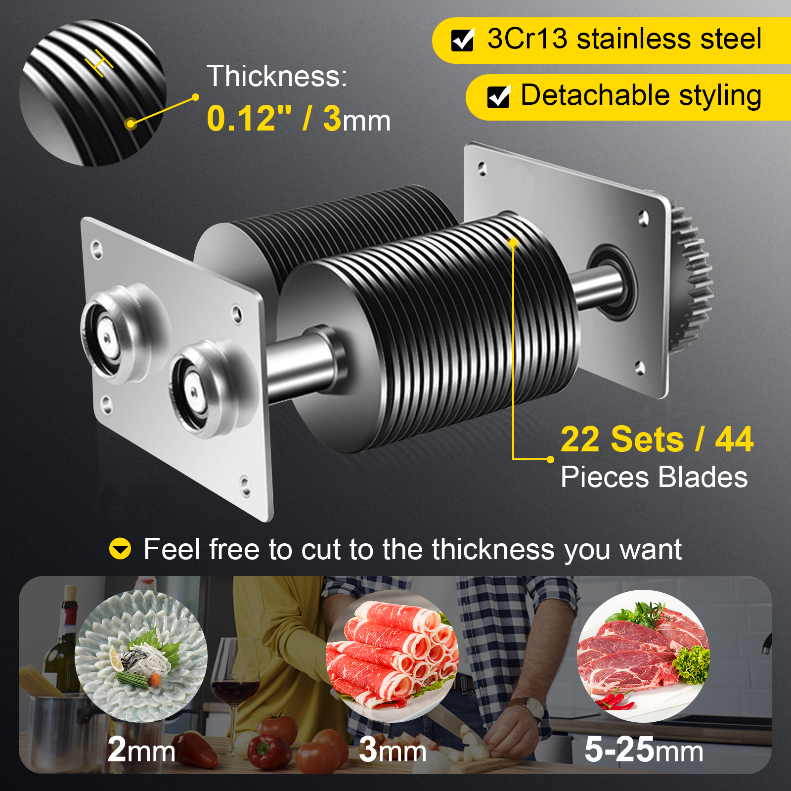 Meat Slicer Machine for Home Kitchen Use, Deli Slicer, Electric Meat Cutter  Machine, Small Mini Food Slicer Machine for Bacon Beef Jerky Ham Salami  Hard Cheese with 7.5 Stainless Steel Blade