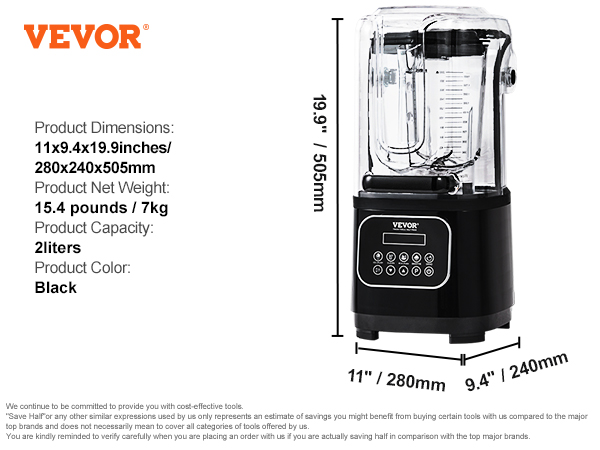 VEWIOR 2200W Blenders for Kitchen, Professional Blender with 68oz Trit –  Vewior