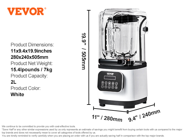 VEVOR Professional Blender with Shield, Commercial Countertop Blenders, 68  oz Blender Combo, Stainless Steel 9 Speed & 5 Functions Blender, for  Shakes, Smoothies, Peree, and Crush Ice, Black