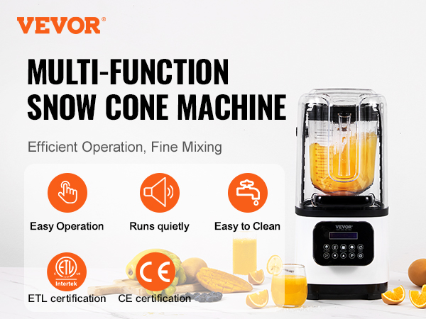 VEVOR Professional Blender with Shield, Commercial Countertop 