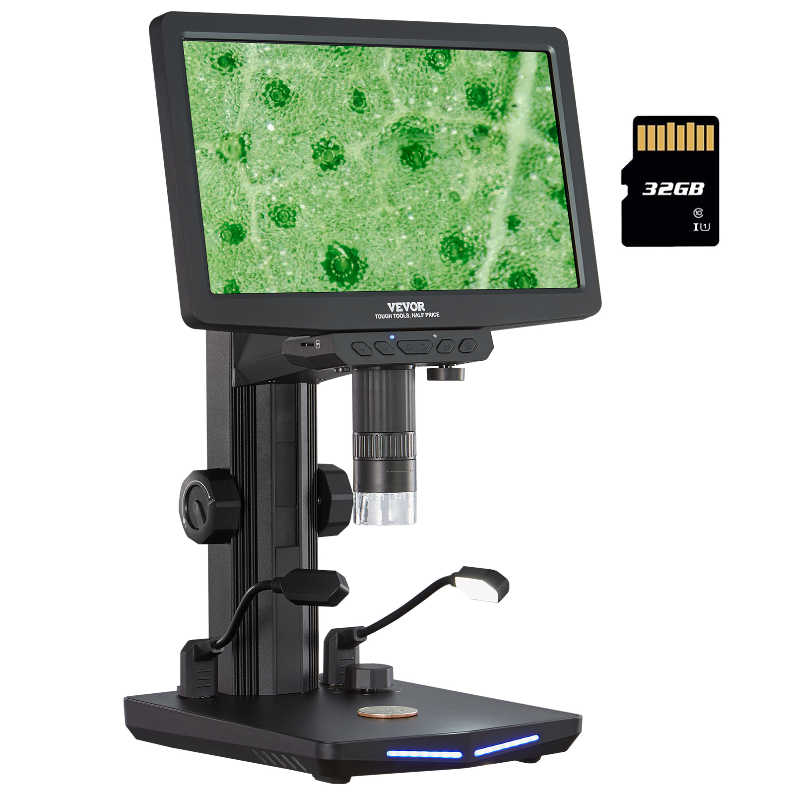 VEVOR Digital Microscope Coin Microscope 4.3/10 in Screen 50-1000X Magnification