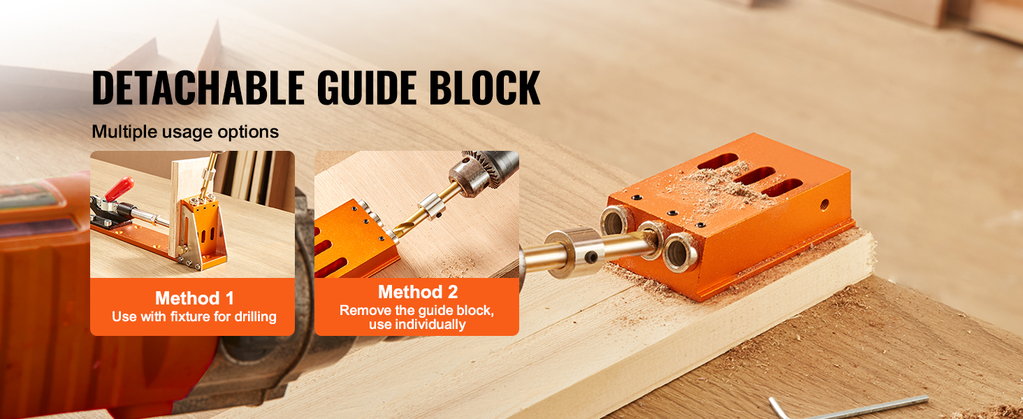 VEVOR Pocket Hole Jig Kit Carpentry Joinery Woodworking System Adjustable  Depth