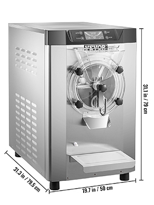 VEVOR Commercial Hard Ice Cream Machine Hard Serve Ice Cream Maker w/  4.8-6.3 Gal/H