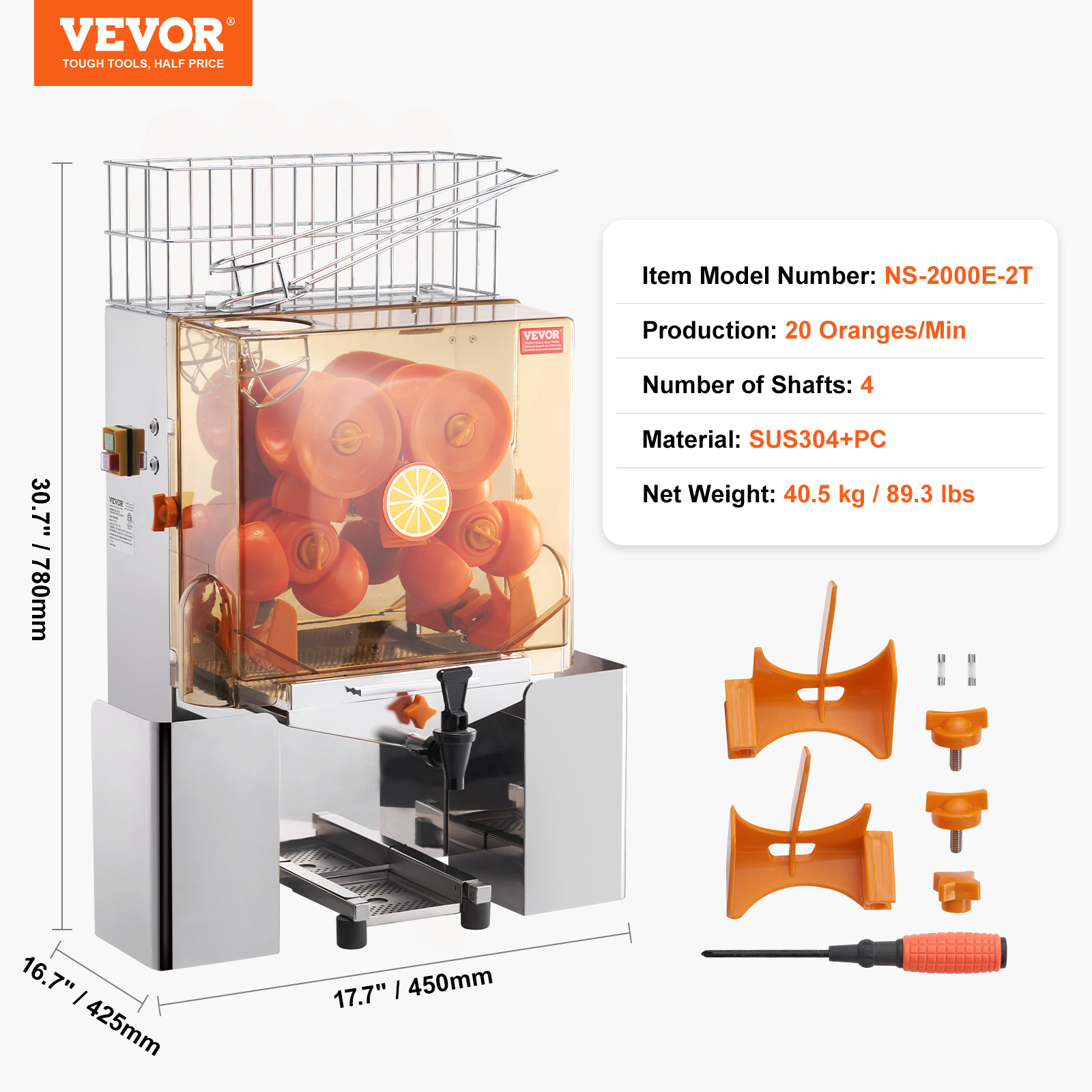 VEVOR Commercial Orange Juicer Machine 120W Juice Squeezer Extractor Filter Box - Picture 21 of 62
