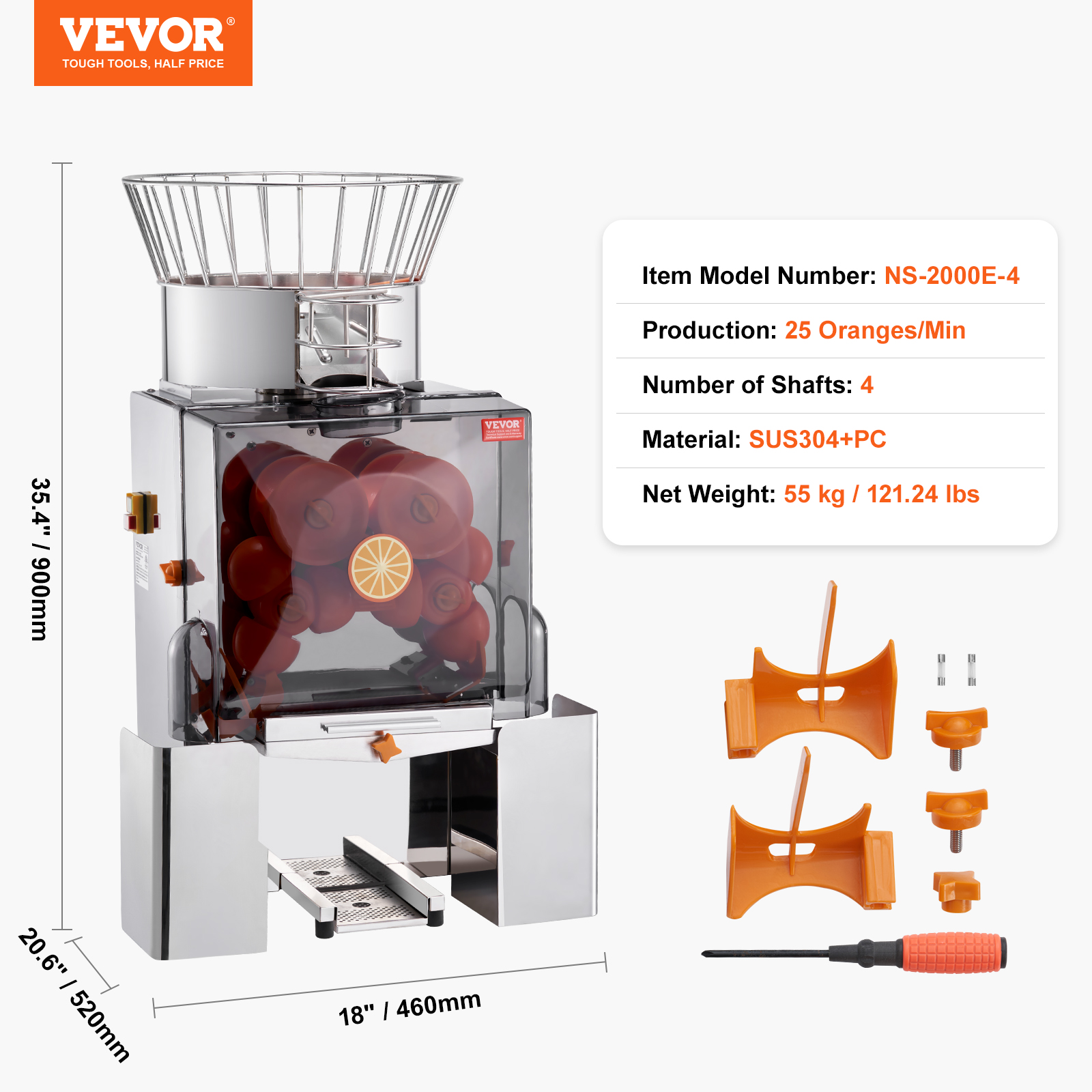VEVOR Commercial Orange Juicer Machine 120W Juice Squeezer Extractor Filter Box - Picture 33 of 62