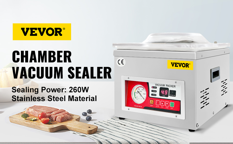  VEVOR Chamber Vacuum Sealer, DZ-260A 6.5 m³/h Pump