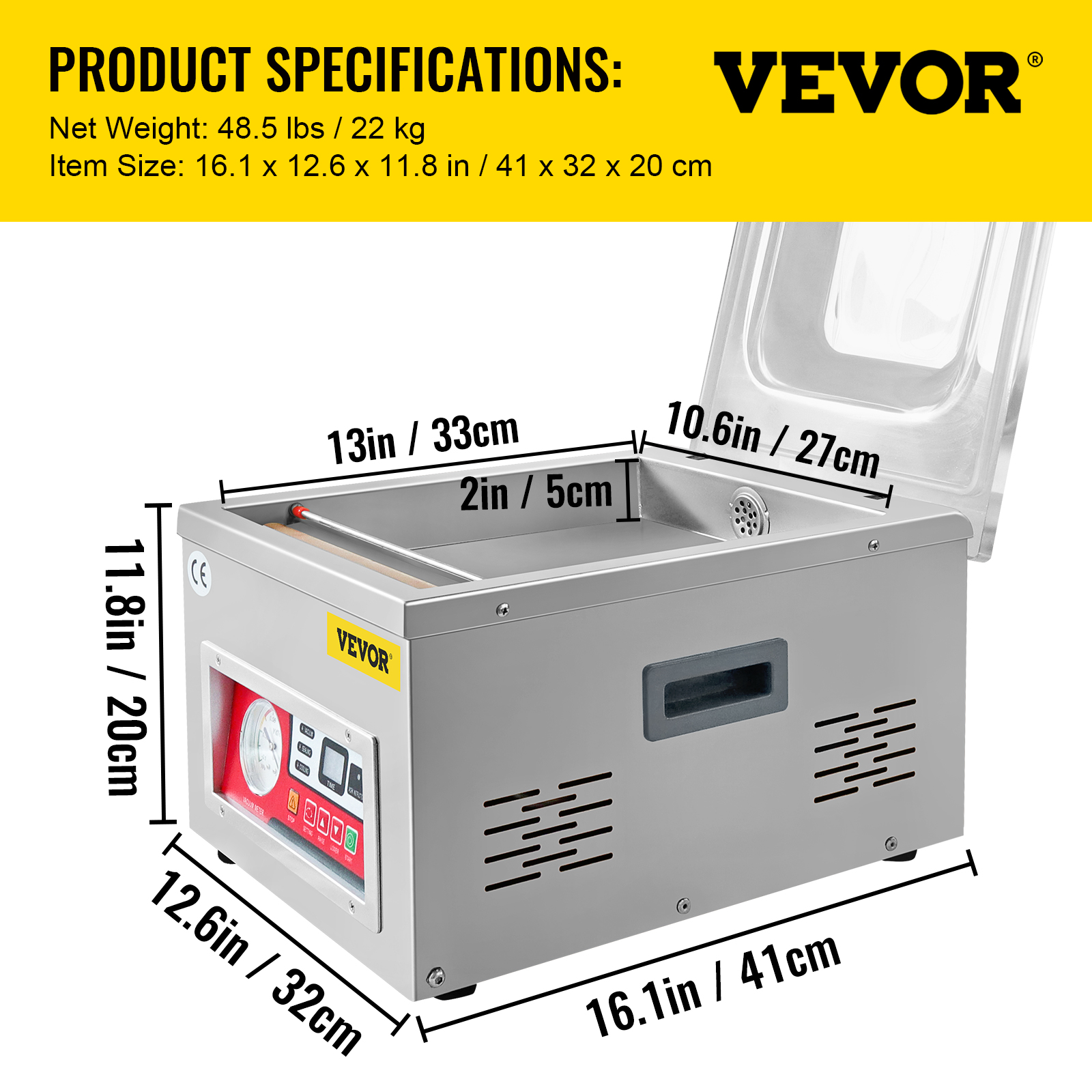 VEVOR Commercial Vacuum Sealer DZ-260S Chamber Packing Sealing Machine Food  Saver 110V - 15.9'' x 12.6'' x 13.4'' - On Sale - Bed Bath & Beyond -  38162779