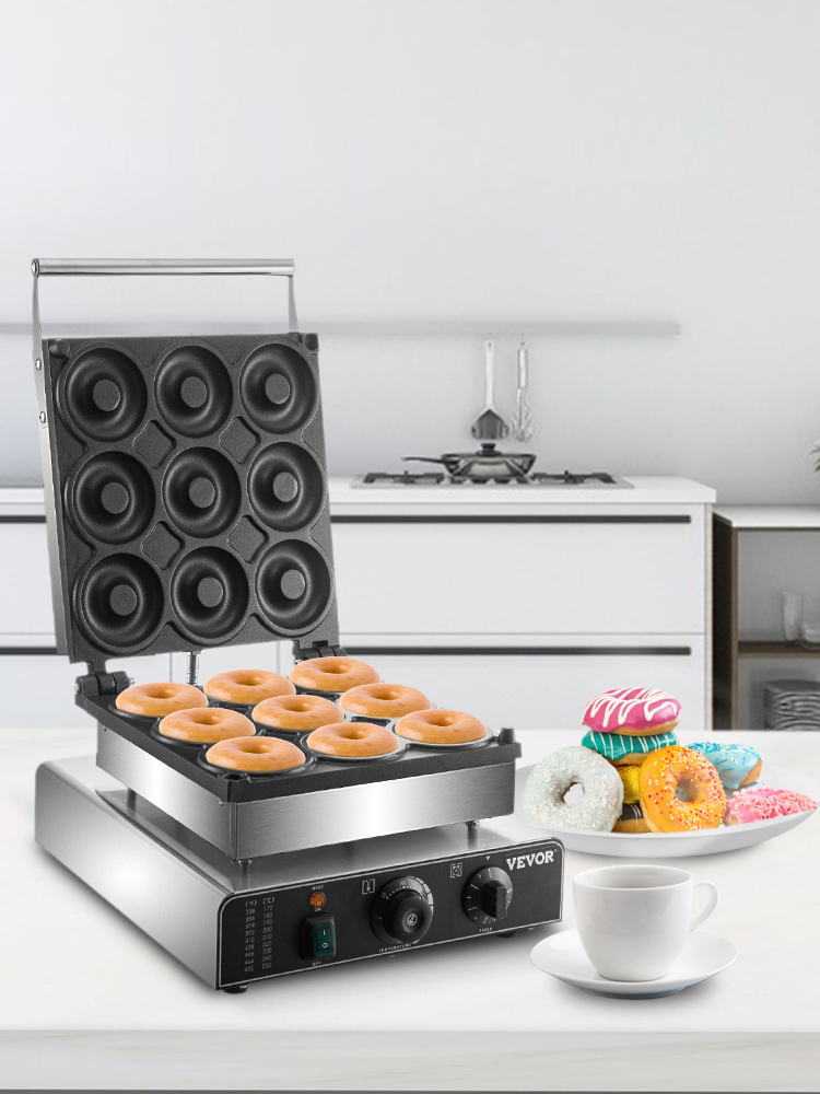 Electric Donut Maker,9 pcs,Double-sided Heating