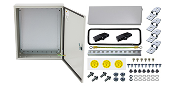 VEVOR Electrical Enclosure, 20'' x 16'' x 6'', UL Certified NEMA 4 Outdoor Enclosure, IP65 Waterproof & Dustproof Cold-Rolled Carbon Steel Hinged Junction Box for Outdoor Indoor Use, with Rain Hood 