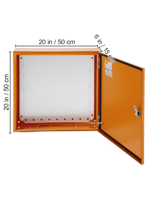VEVOR Electrical Enclosure, 20'' x 20'' x 6'', UL Certified NEMA 4 Outdoor Enclosure, IP65 Waterproof & Dustproof Cold-Rolled Carbon Steel Hinged Junction Box for Outdoor Indoor Use, with Rain Hood