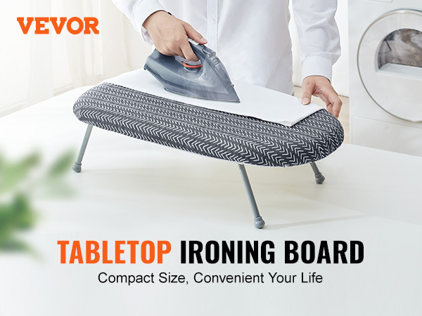 VEVOR Tabletop Ironing Board 23.4 x 14.4, Small Iron Board with Heat  Resistant Cover and 100% Cotton Cover, Mini Ironing Board with 7mm  Thickened Needle Cotton Layer for Small Spaces, Travel Use