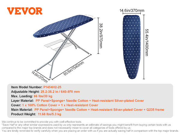 VEVOR VEVOR Tabletop Ironing Board 23.4 x 14.4, Small Iron Board with Heat  Resistant Cover and 100% Cotton Cover, Mini Ironing Board with 7mm  Thickened Needle Cotton Layer for Small Spaces, Travel