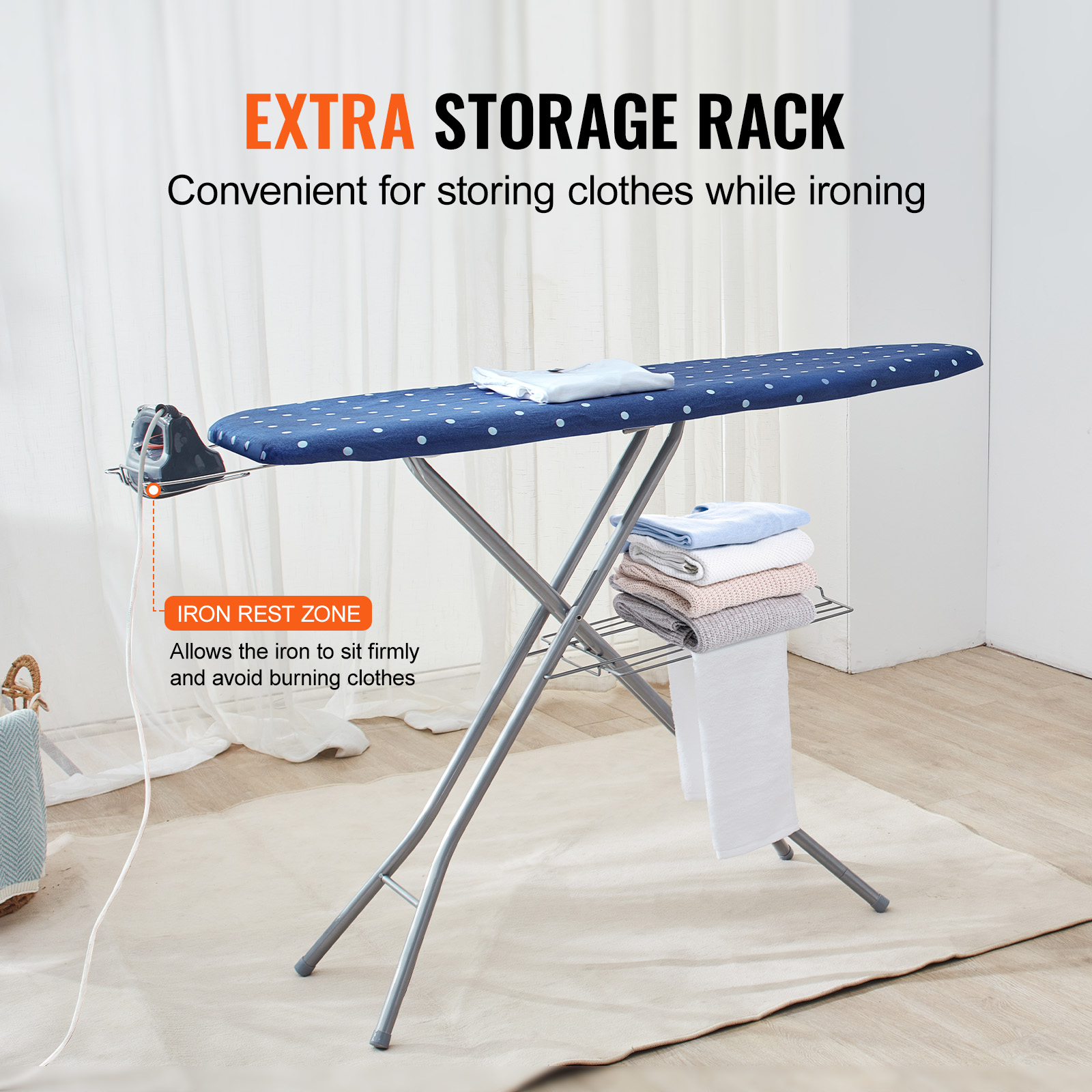 Ironing Board Large/Small Ironing Surface Thickened 4/3 Layers Iron Board - Picture 18 of 38