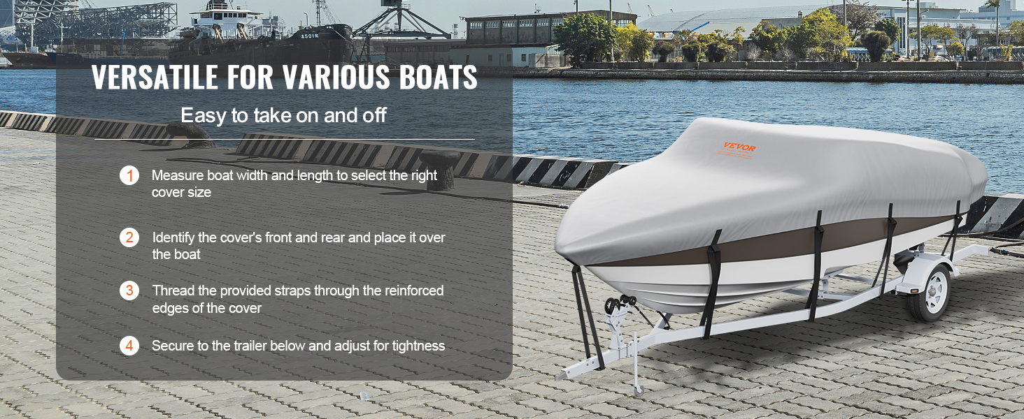 Boat Cover 16-18.5ft Trailerable Waterproof Marine Grade Fabric