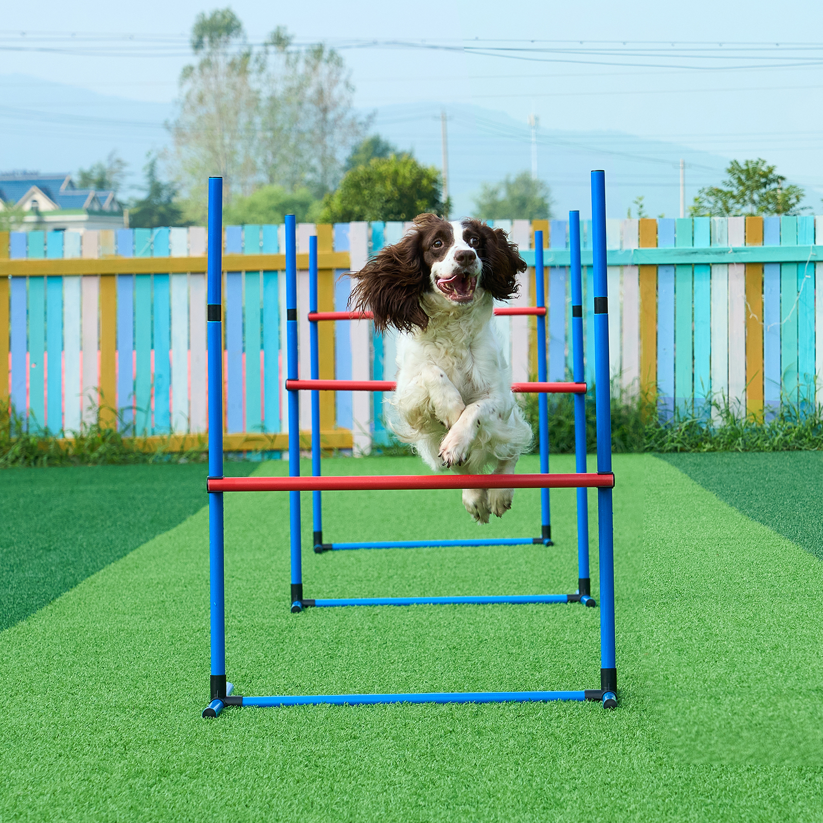 VEVOR Dog Agility Training Equipment w/ Hurdles Cone/Tunnel / Jump/Tunnels Ring - Picture 58 of 98