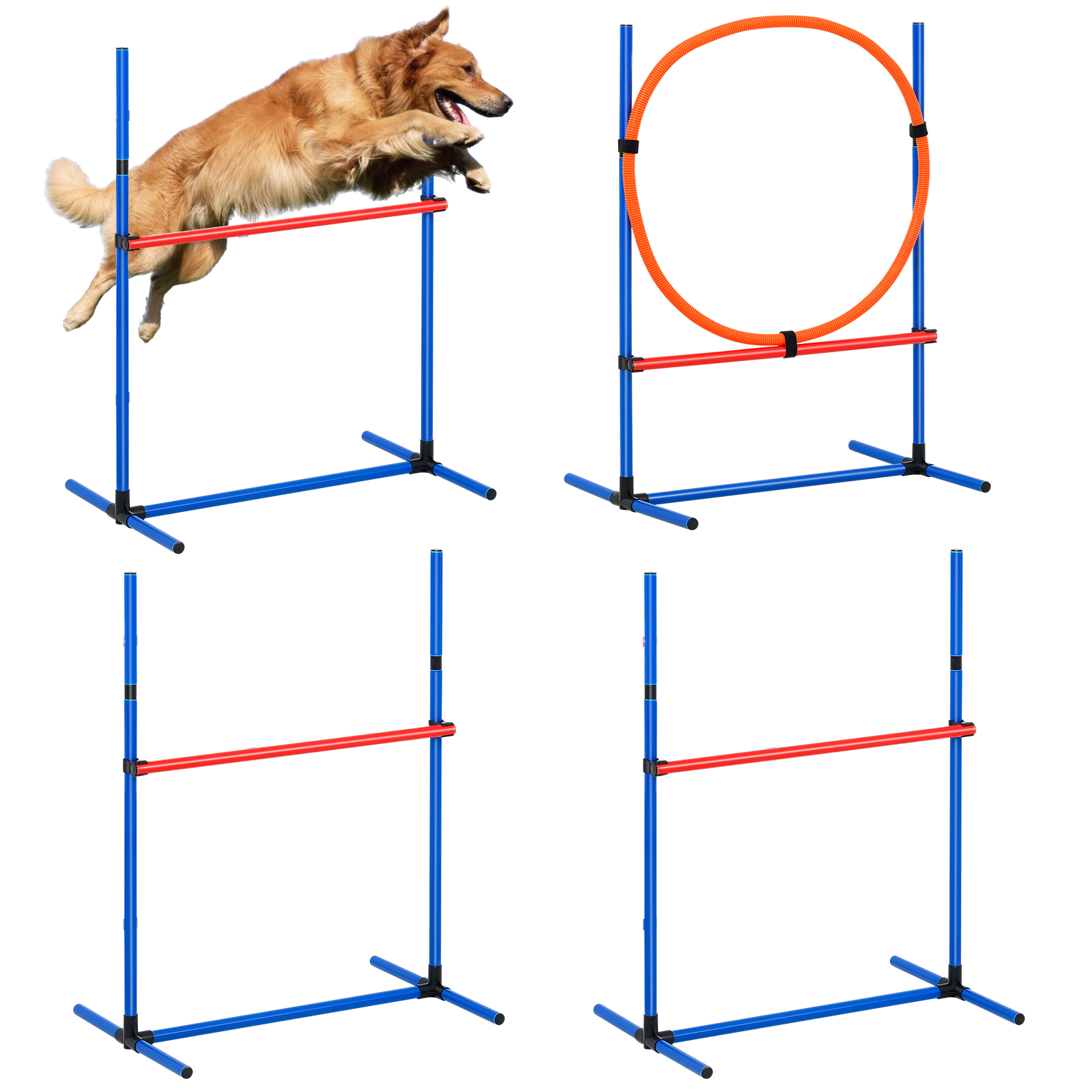 VEVOR Dog Agility Training Equipment w/ Hurdles Cone/Tunnel / Jump/Tunnels Ring - Picture 51 of 98