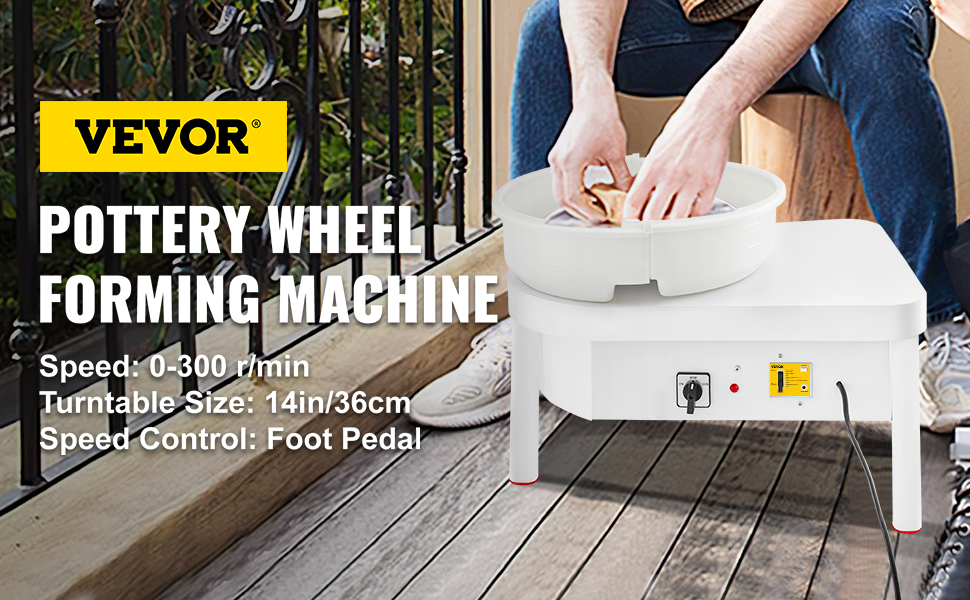 VEVOR Pottery Wheel 36cm Pottery Forming Machine with Foot Pedal Pottery  Wheel for Adults 450W Electric Pottery Wheel for DIY Clay Art Craft