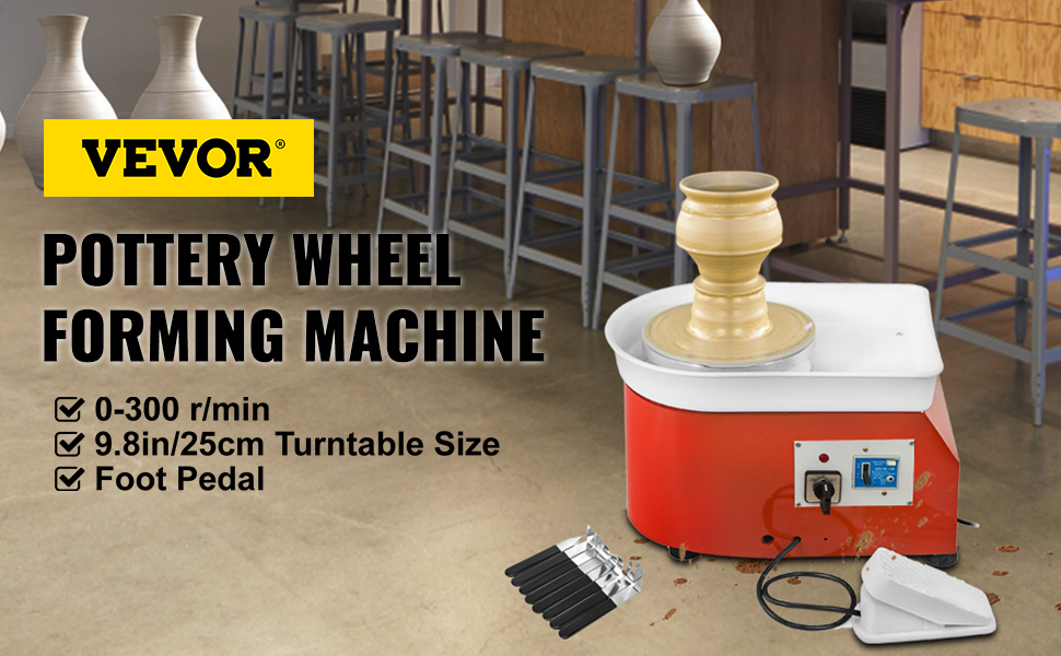 280W 25cm Electric Poterie Roue Machine Argile Éponge Outil Set Mini MARQUE