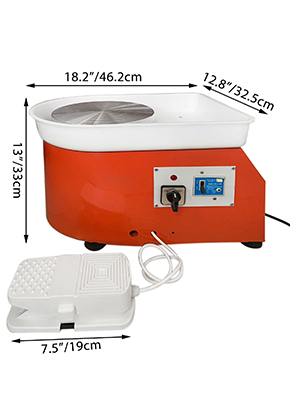 VEVOR Tour de Poterie Electrique 250 W Kit Machine a Roue de Potier  Ceramique 25 cm 0-300 tr/min pour Professionnel Particulier Formage Moulage