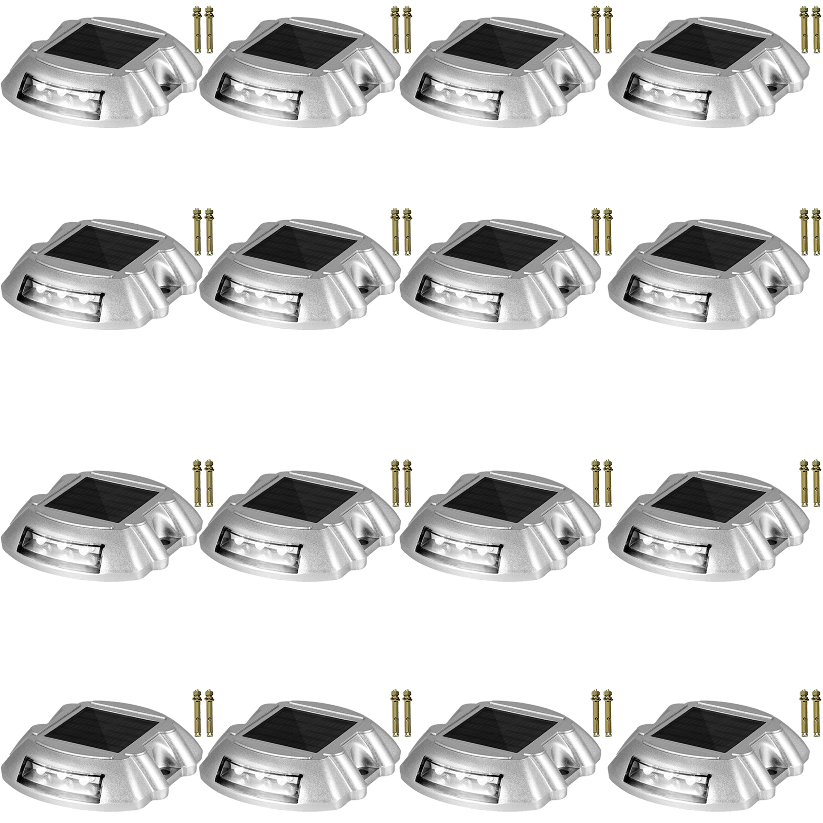 20 Pack Solar LED Pathway Driveway  Lights Dock Path Step Road Safety Marker 