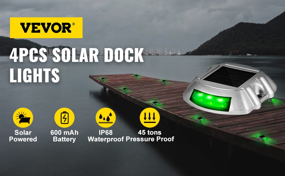 4pcs Solar Driveway Lights Dock Marine Lights 2 Colors In - Temu