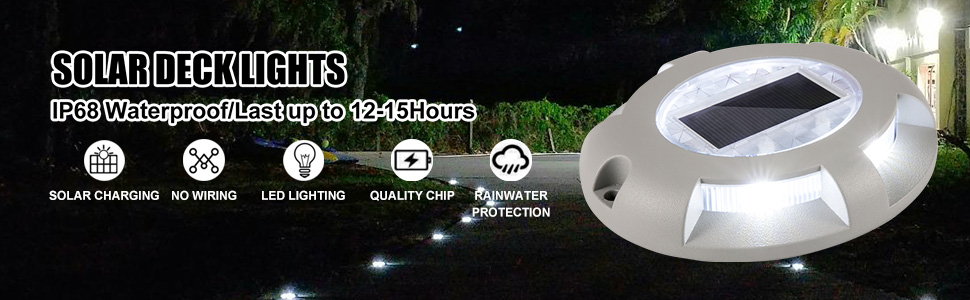 Solar Deck Lights Driveway Lights Solar Deck Light Led Pack For Sidewalk White Vevor Us